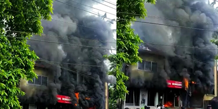 Okinawa Dealership goes up in flames