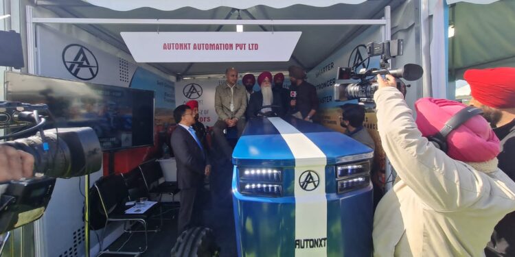 AutoNxt Automation showcases self driving electric tractor at Chandigarh Electric vehicle Expo